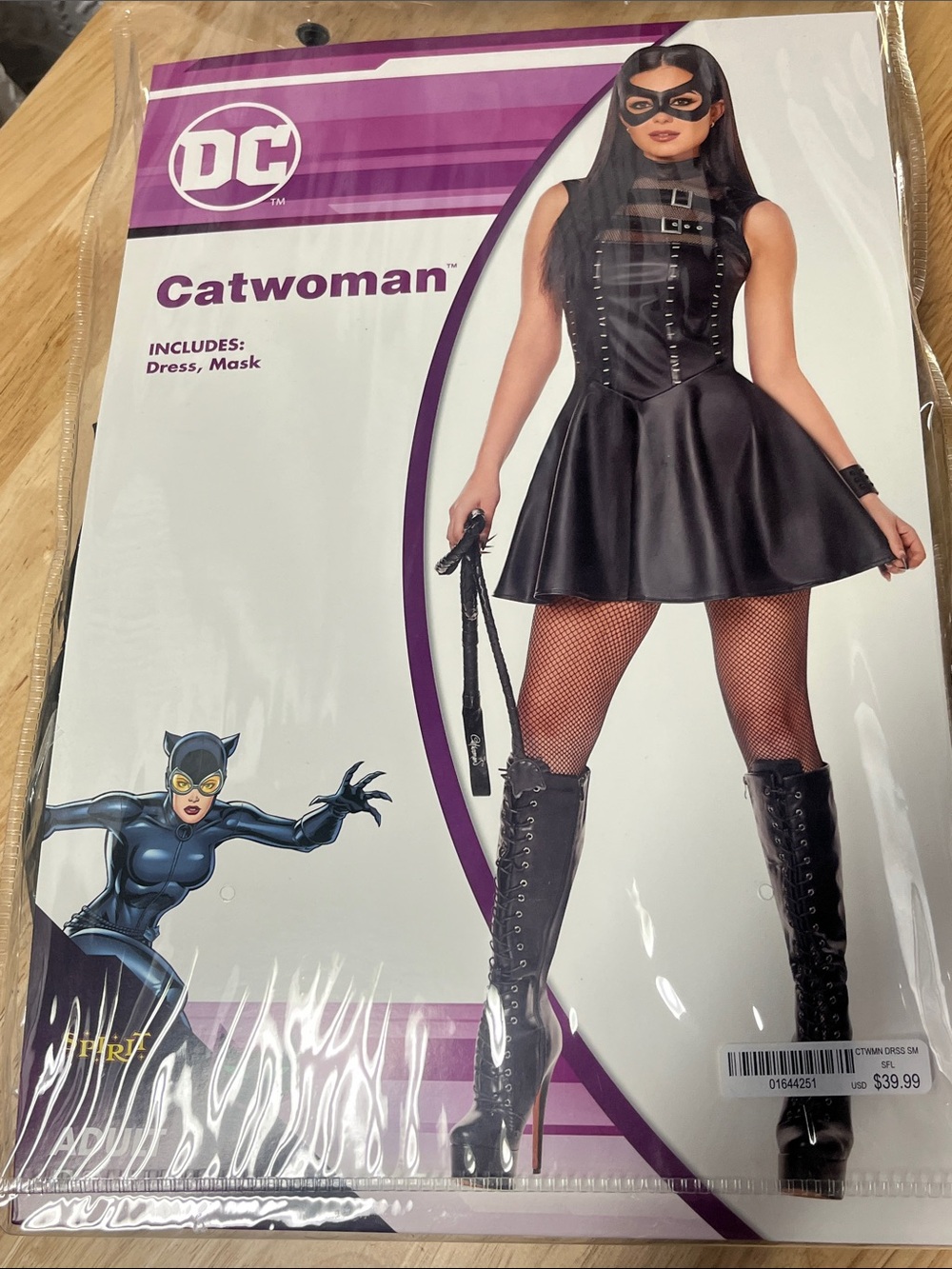 Spirit Halloween DC Comics Catwoman Dress Costume Adult Small (4-6) - NWT